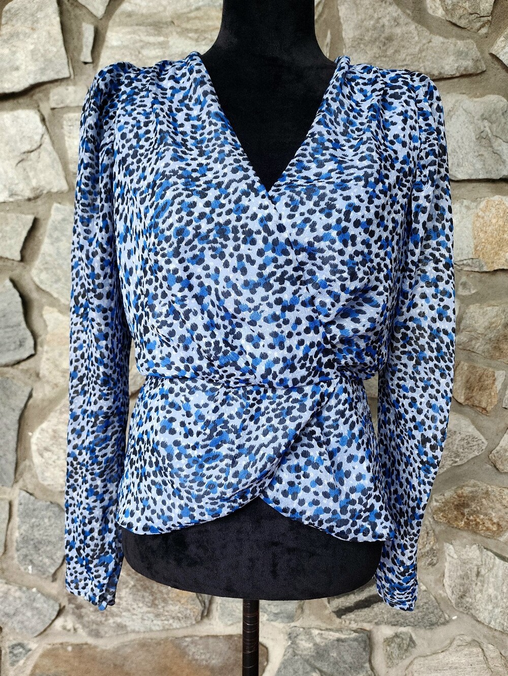 Express Spotted Leopard Animal Print Blouse